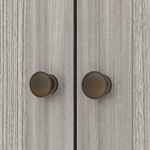 Large Wooden Grey Kitchen Hutch Cabinet with Glass Doors H8705
