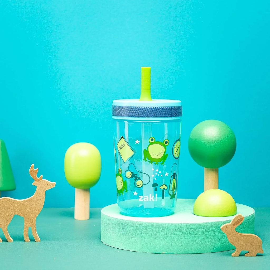 15 oz Tumbler 2pc Set Non-BPA Leak-Proof Screw-On Lid with Straw Durable Plastic Silicone M9243