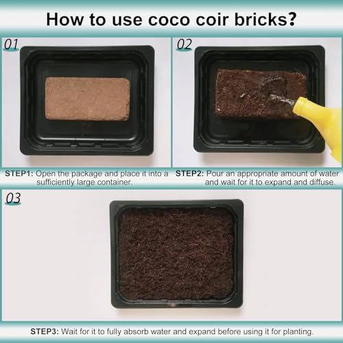 Coco Coir Bricks Natural Organic Compressed Coconut Coir Fiber 4Pack K497
