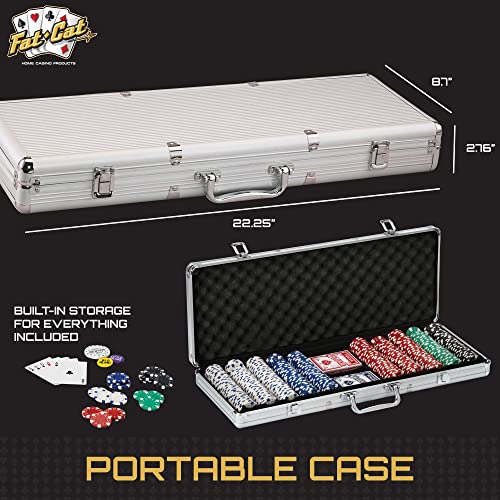 500 Striped Claytec Poker Chip Set with Aluminum Case Y684