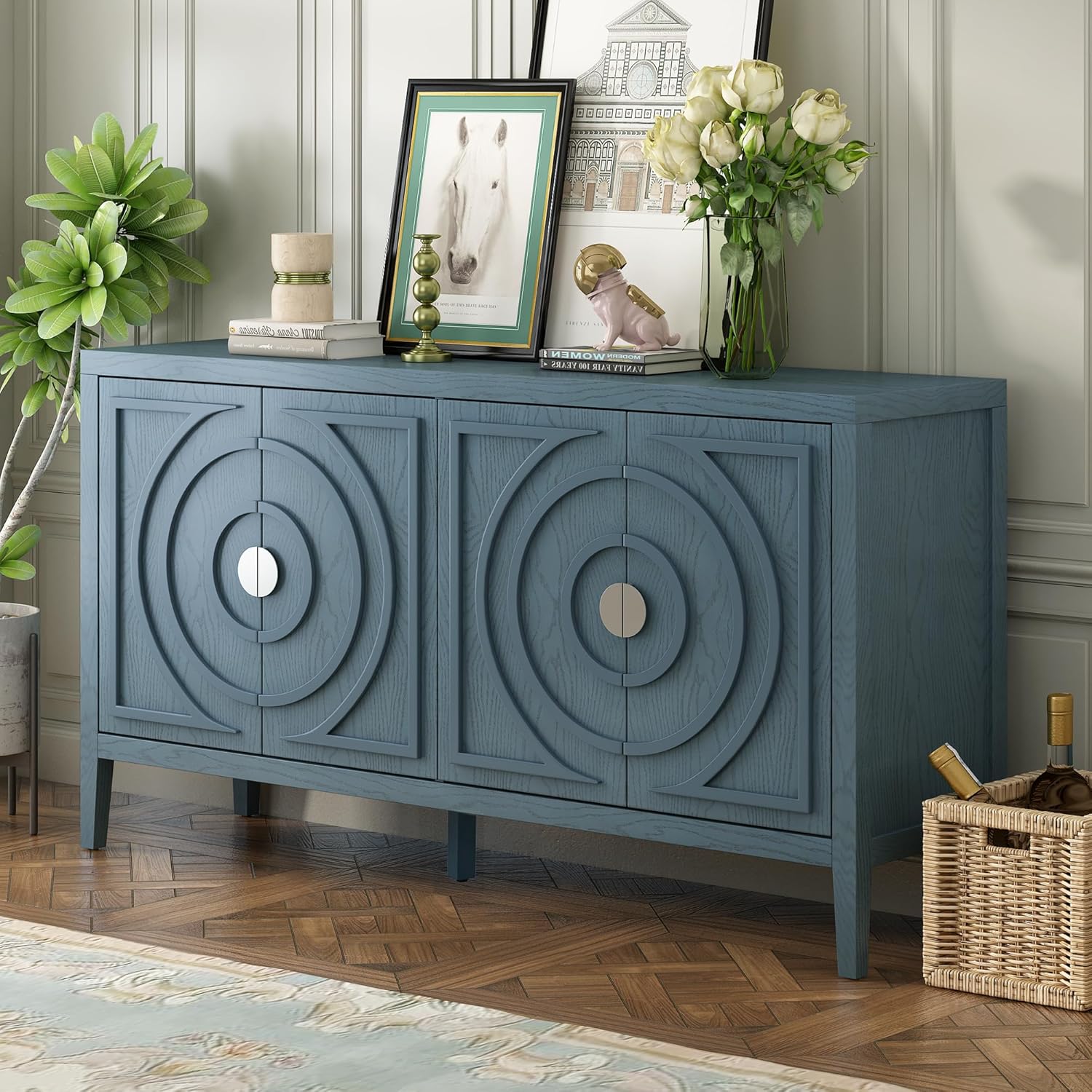 60" Storage Cabinet with Metal Handle Y681751