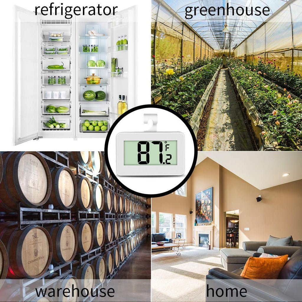 2 Pack Digital Waterproof Refrigerator Thermometer with Hook G270