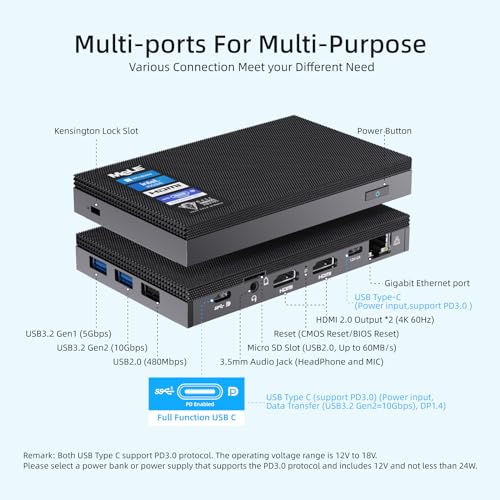 16GB Ram 512GB ROM Mini PC with Windows 11 Pro N1718