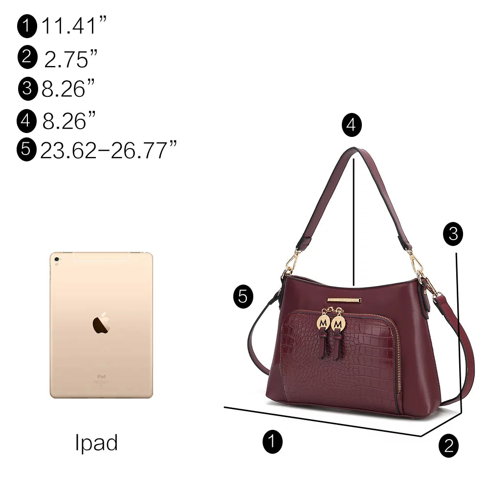 Black Vegan Leather Hobo Bag A71113