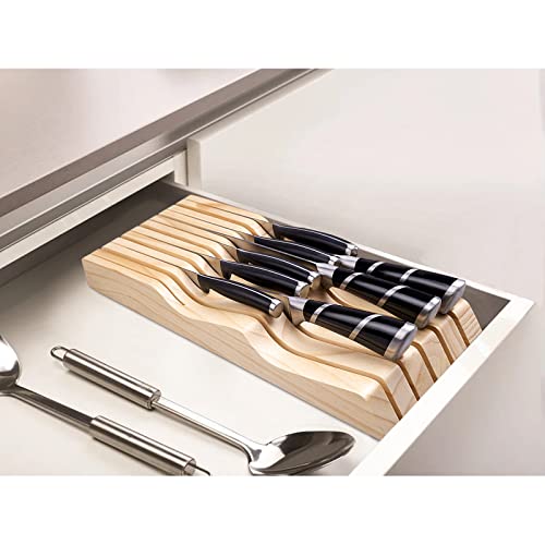 Solid Wood Bamboo Universal Knife Block Without Knives A383