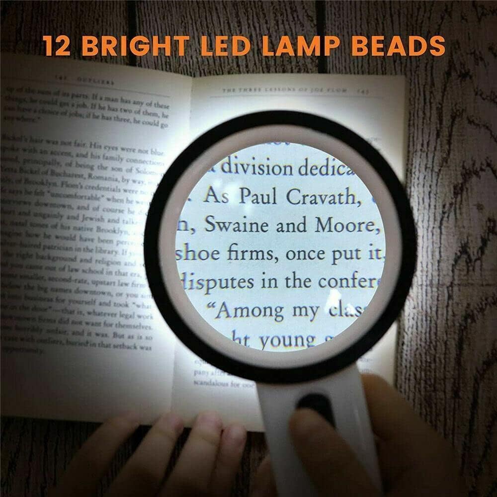12 LED Illuminated Handheld Magnifying Glass I790