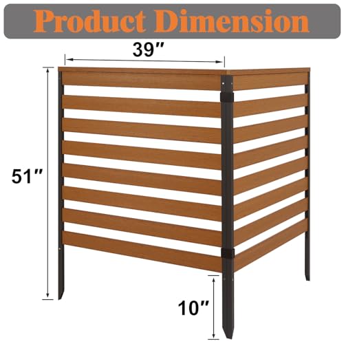 Black 2-Panel 51''H x 39''W Poly Lumber Privacy Screen C746230