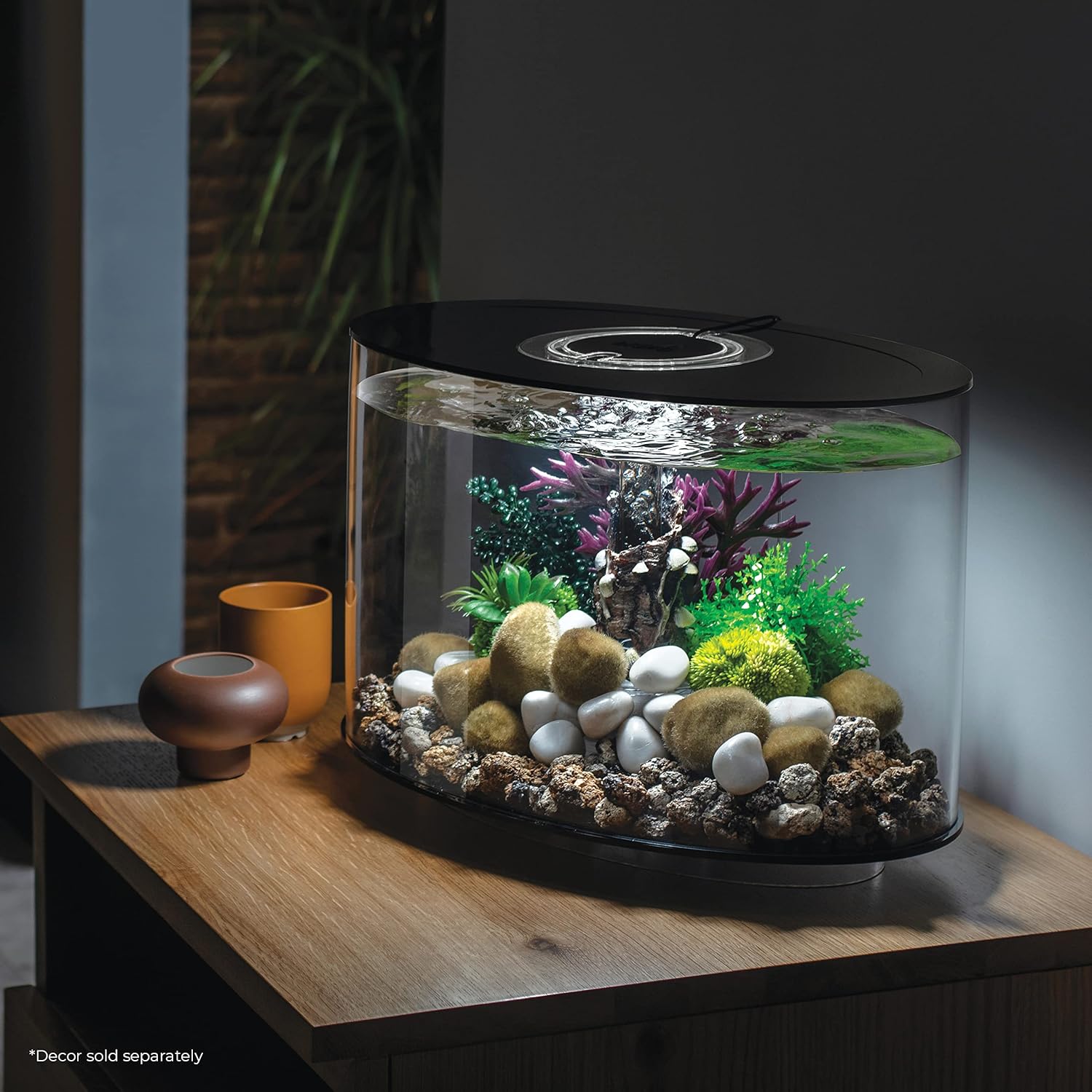 4-gallon Acrylic Aquarium with White LED Lights M860415