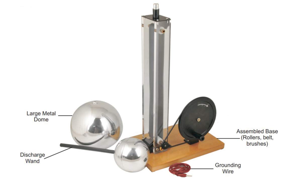 9.8" Sphere Hand Crank Van De Graaff Generator P1803