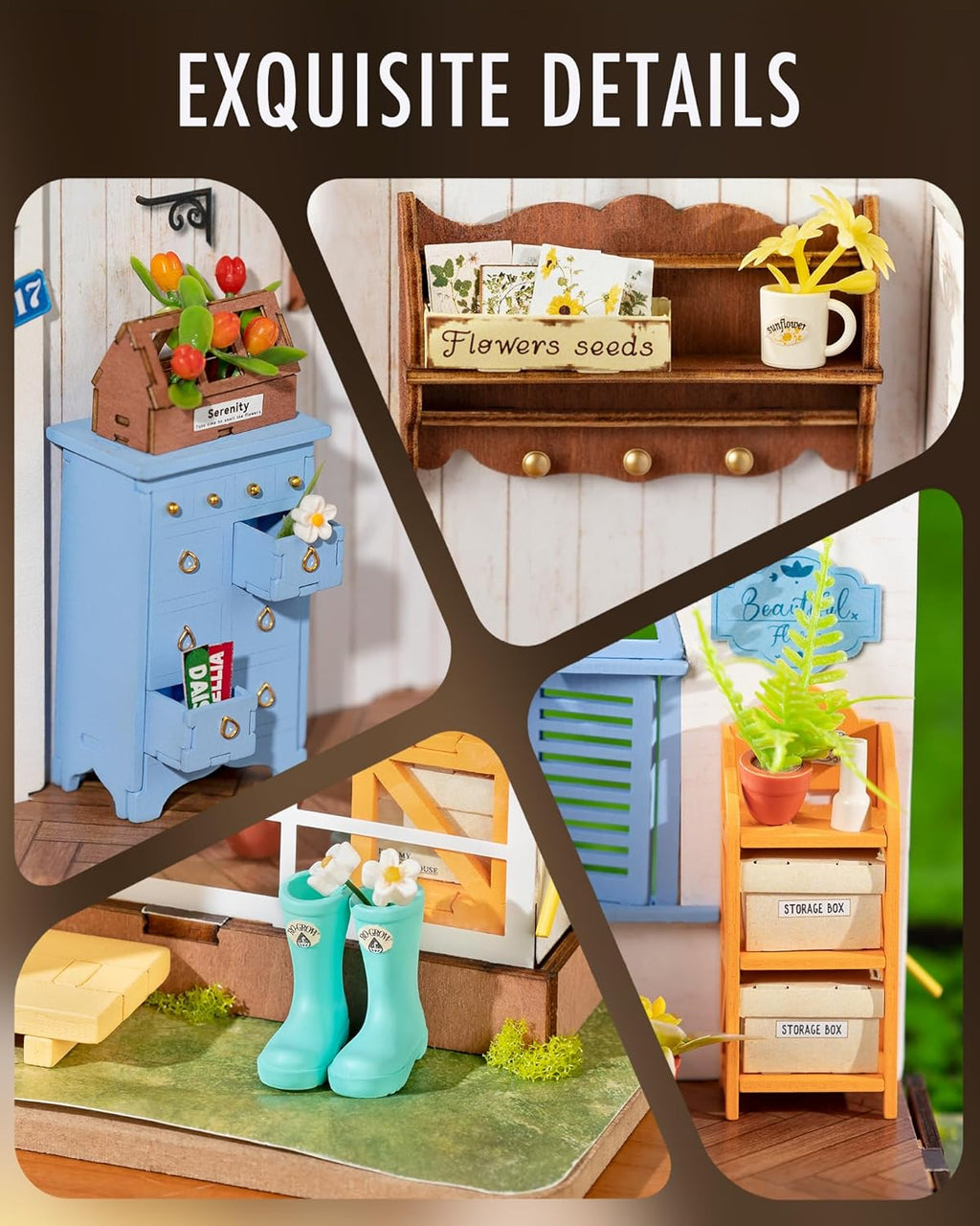 9.6" DIY Miniature Dollhouse Kit with LED X80637