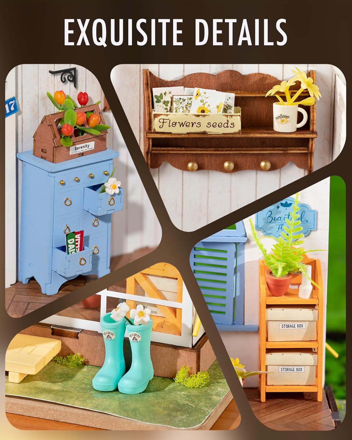 9.6" DIY Miniature Dollhouse Kit with LED X80637