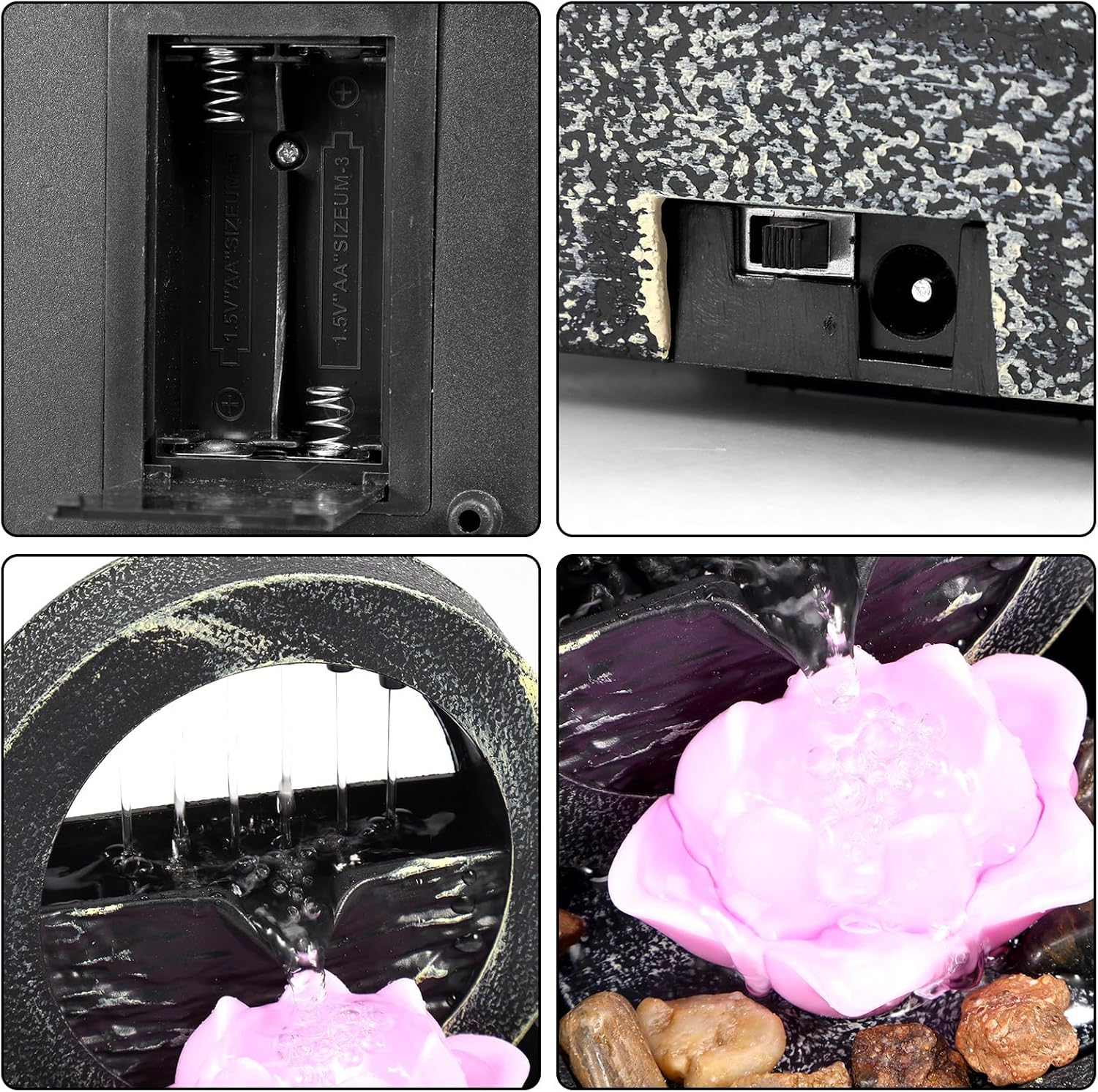 Tabletop Water Fountain with Light Z3127