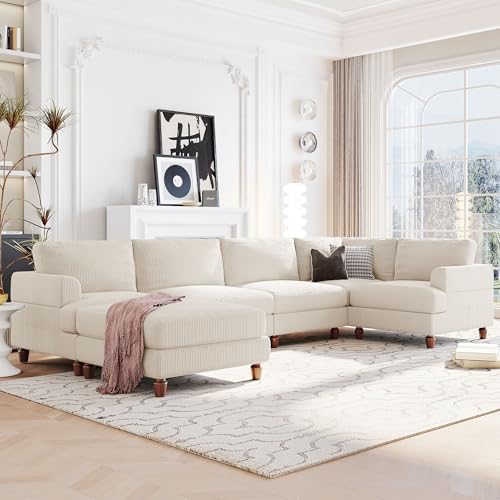 Oversized Modular Sectional Sofa with Movable Ottoman 7 Seater U652