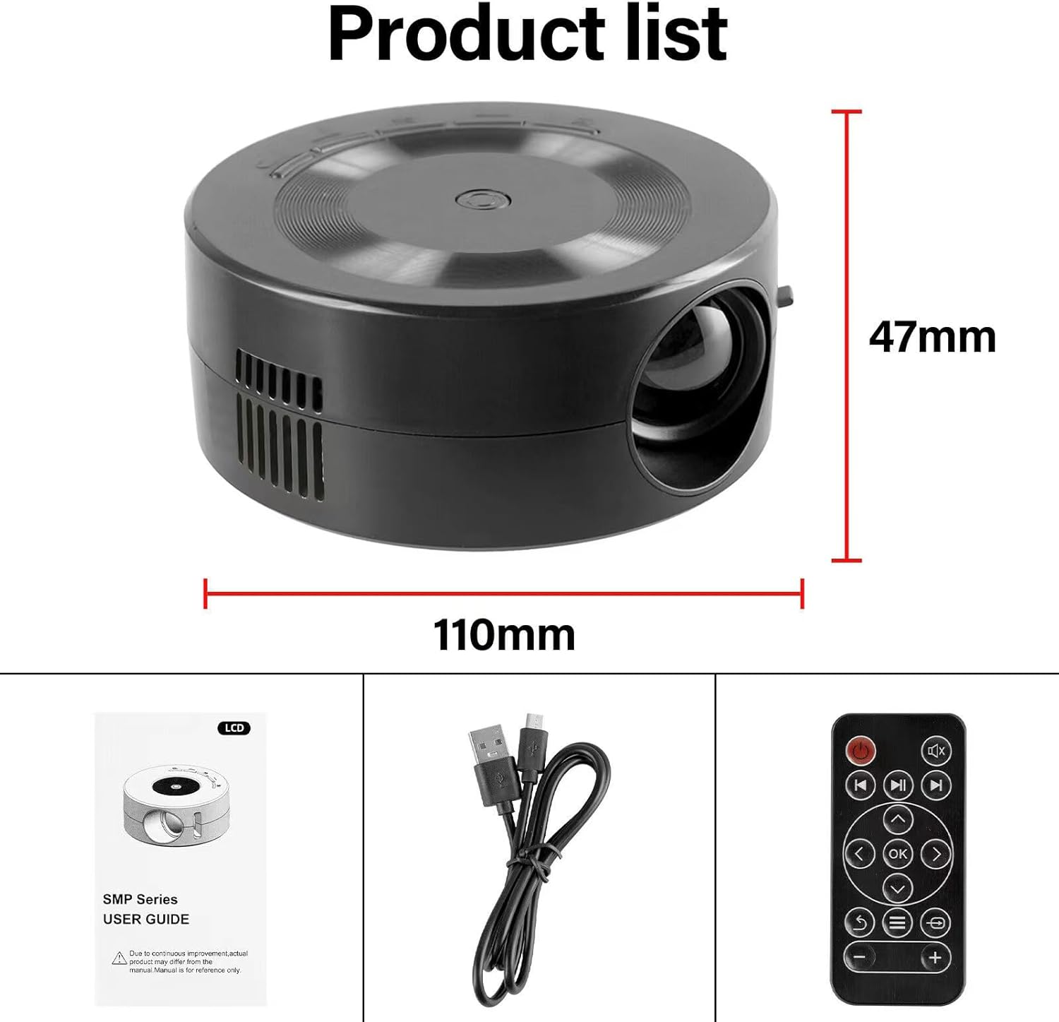 Mini Projector, 1080P Video Projector R395
