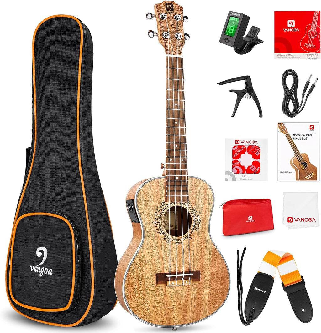 Mahogany 23 inch Concert Ukulele and Electric Acoustic Tenor Ukulele Bundle H142595