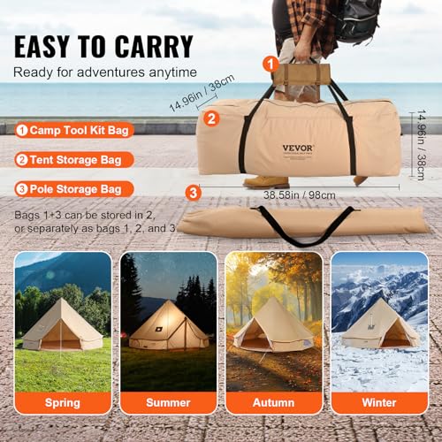 Canvas Bell Tent 6 m Yurt with Stove Jack R36690