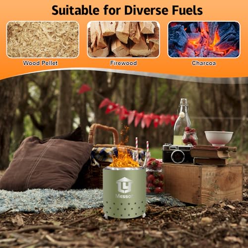 Stainless Steel Mini Tabletop Fire Pit with Stand and Travel Bag U83877