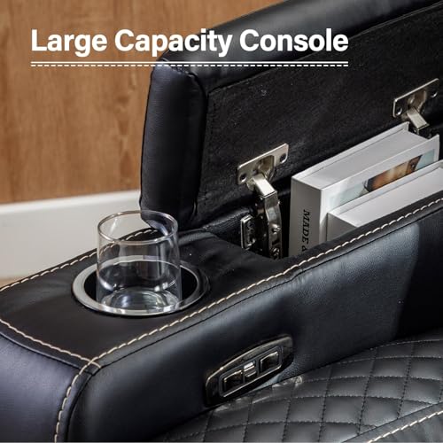 Brown Faux Leather Power Recliner Chair with Adjustable Headrest G4294