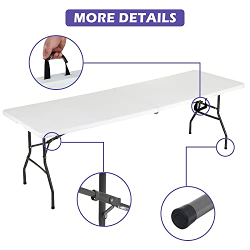 White 4 Ft Heavy Duty Plastic Folding Table J361