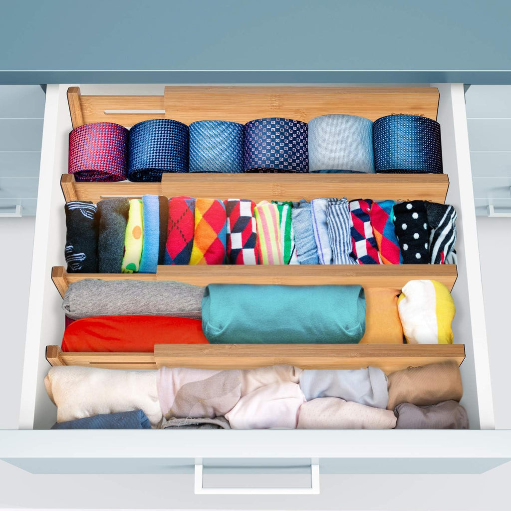 Adjustable Bamboo Drawer Divider 4 Pack W332