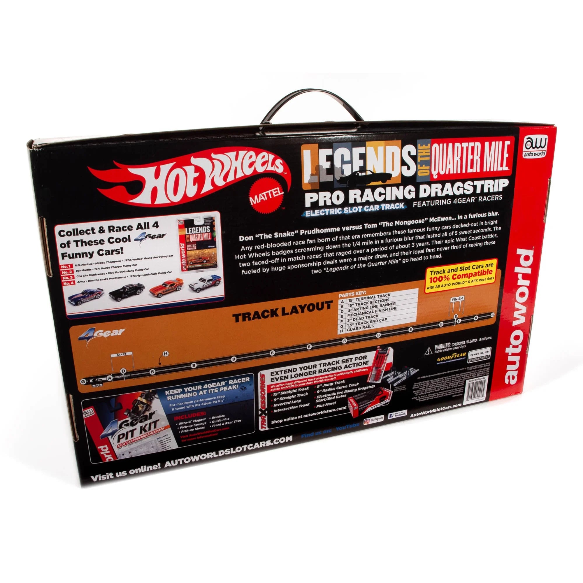 13' Dragstrip Slot Car Set with 2 Variable Speed Cars K782121