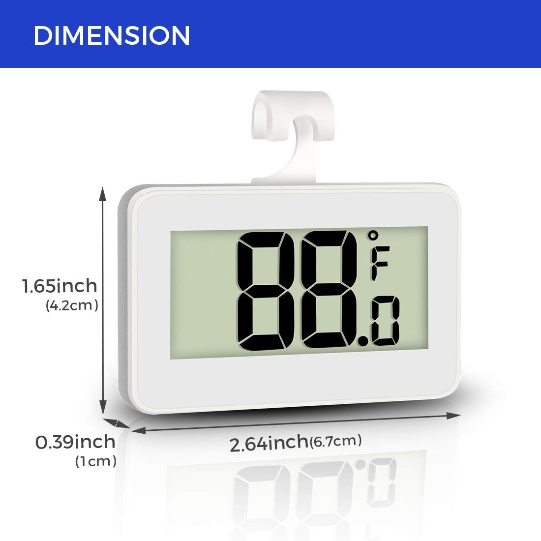 2 Pack Digital Waterproof Refrigerator Thermometer with Hook G270