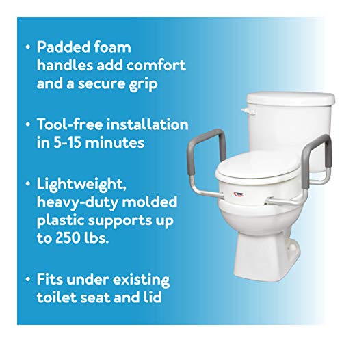 3.5 Inch Raised Toilet Seat with Arms White V7278