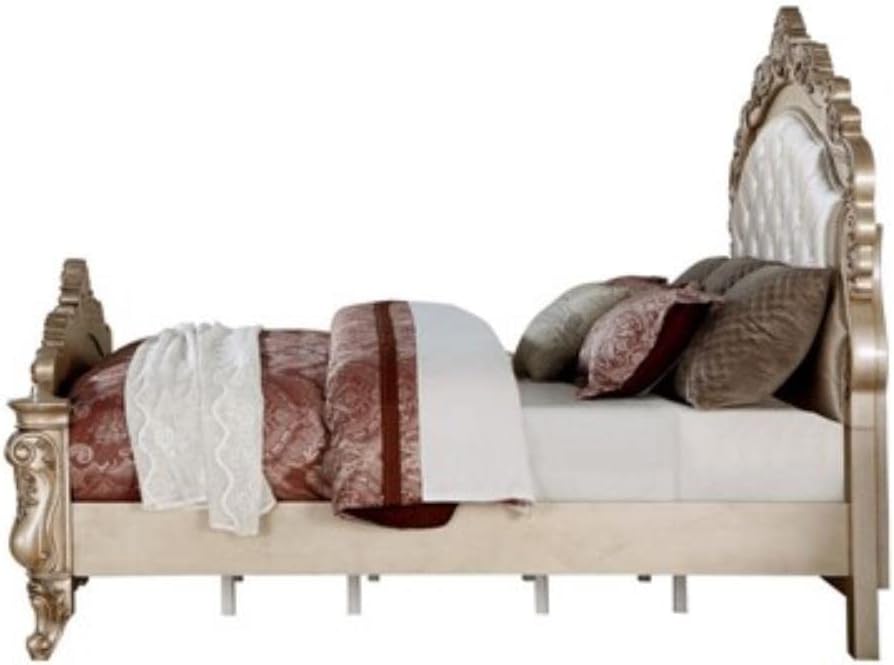 Cream Fabric King Panel Bed N42921