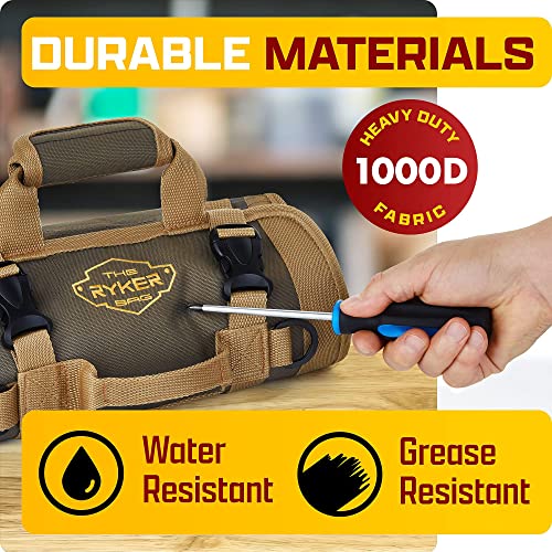 Heavy Duty Motorcycle Tool Roll Bag with Detachable Pouches Q297142