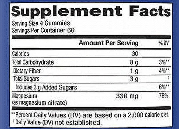 Raspberry-Lemon Flavored Magnesium Citrate Gummies K78498