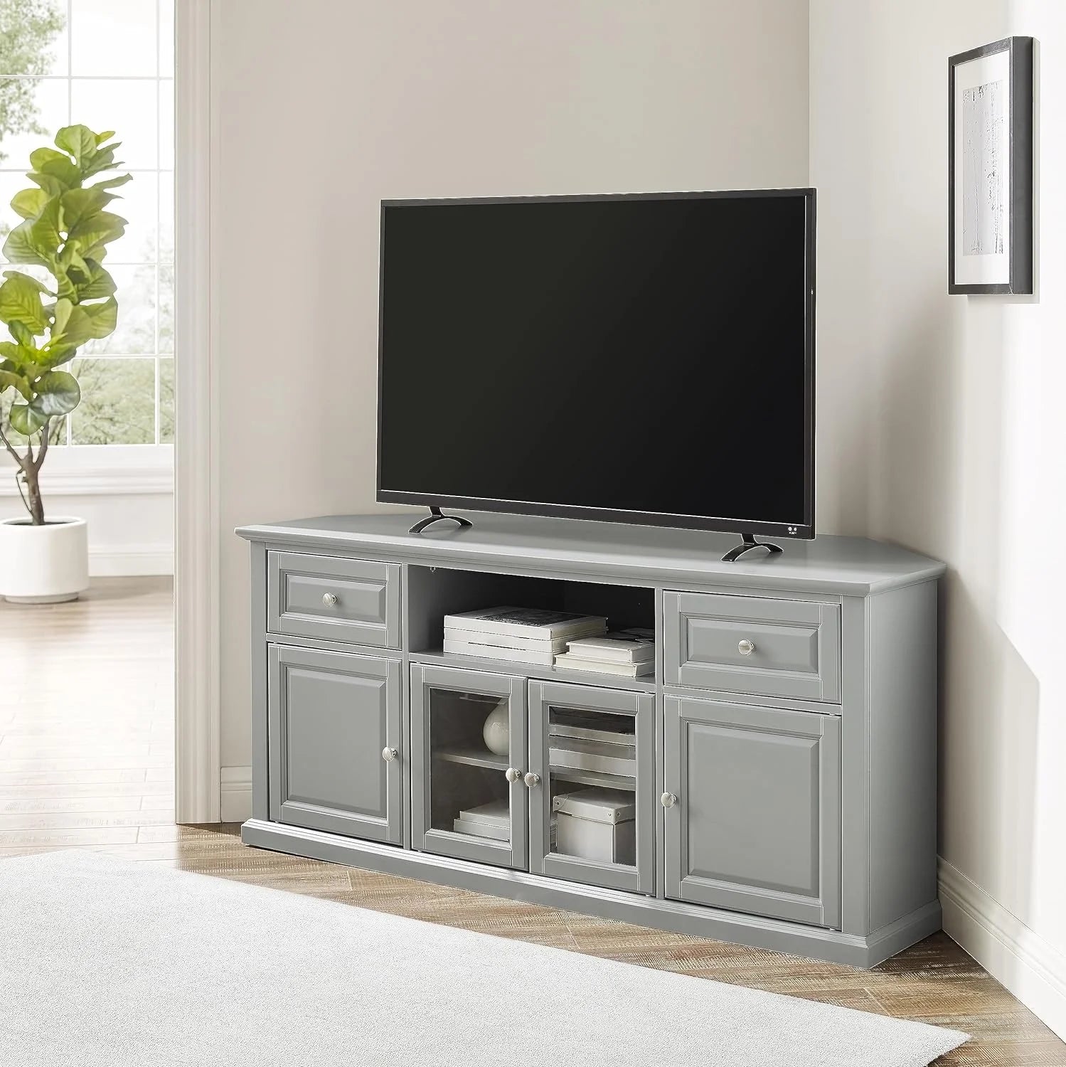 Gray Corner TV Stand N640249