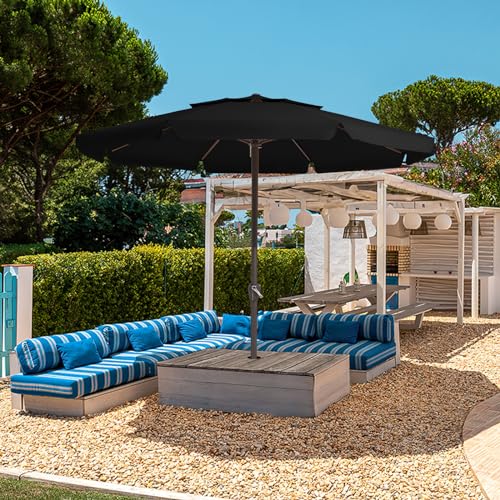 12FT 2-Tiers Black Patio Umbrella M929824