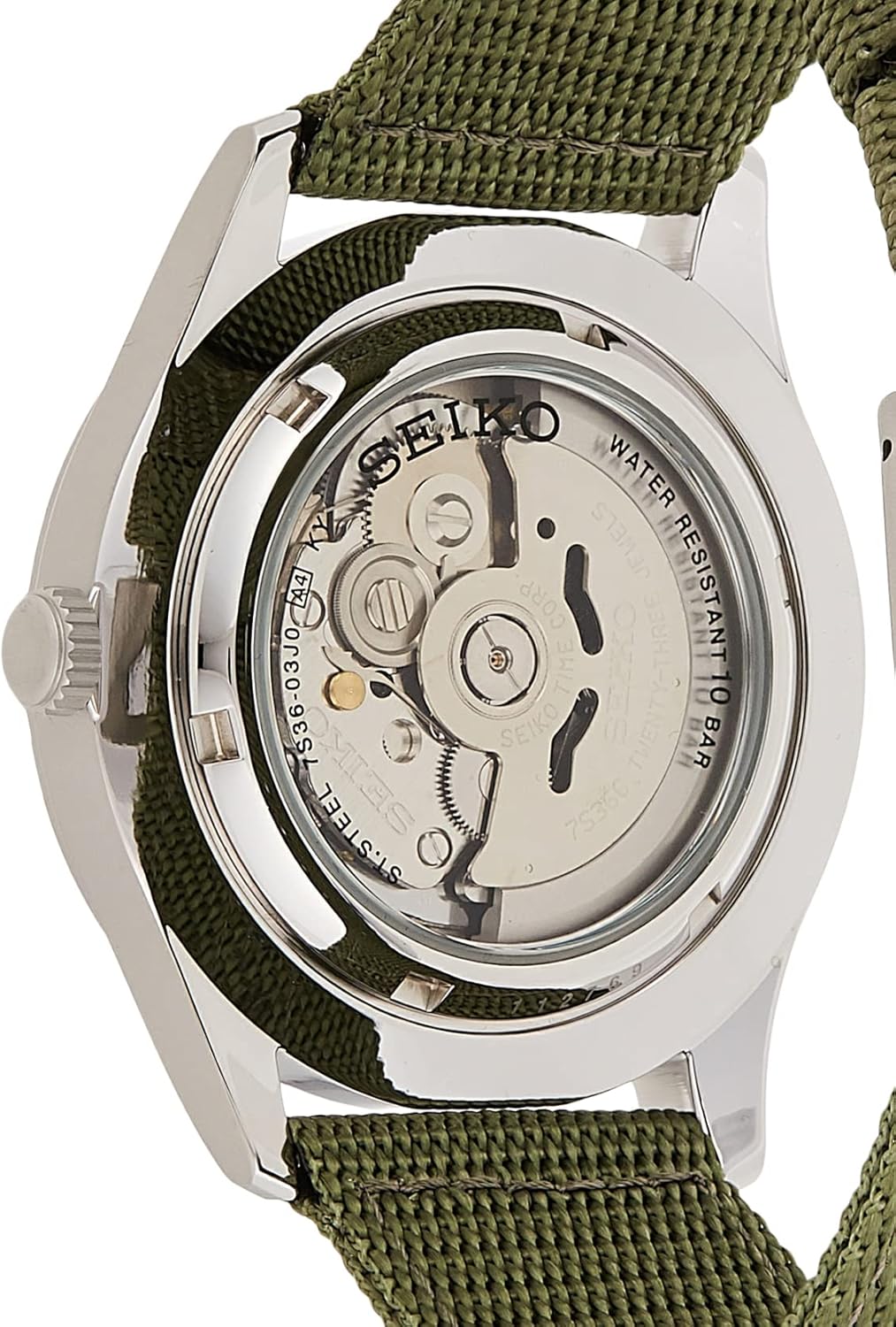 Green 42 mm Automatic Analogue Watch with Fabric Strap H210699