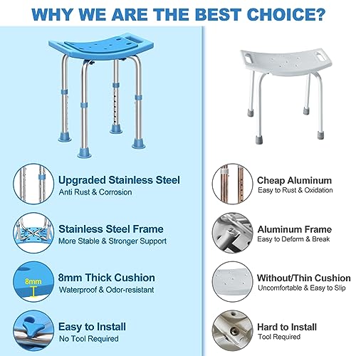 Stainless Steel Adjustable Shower Stool V333115