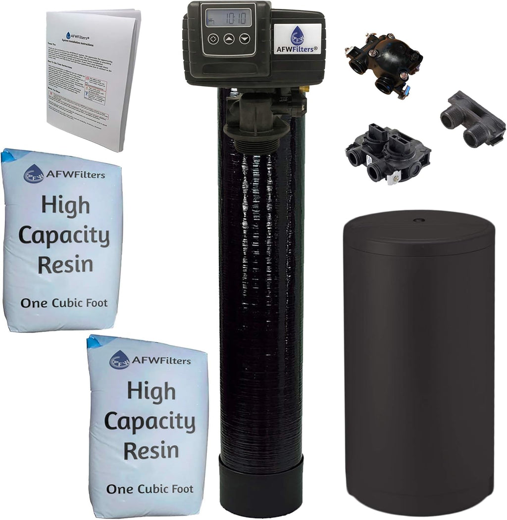 64k 1 Inch Bypass Black High Capacity Resin Water Softener System A2276
