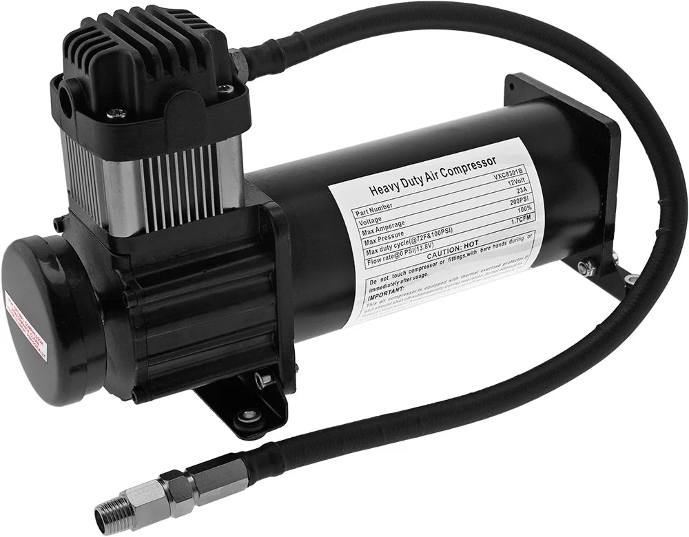 Train Horn Kit with 200psi Air Compressor, 3 Gallon Tank, 3 Trumpets X360944