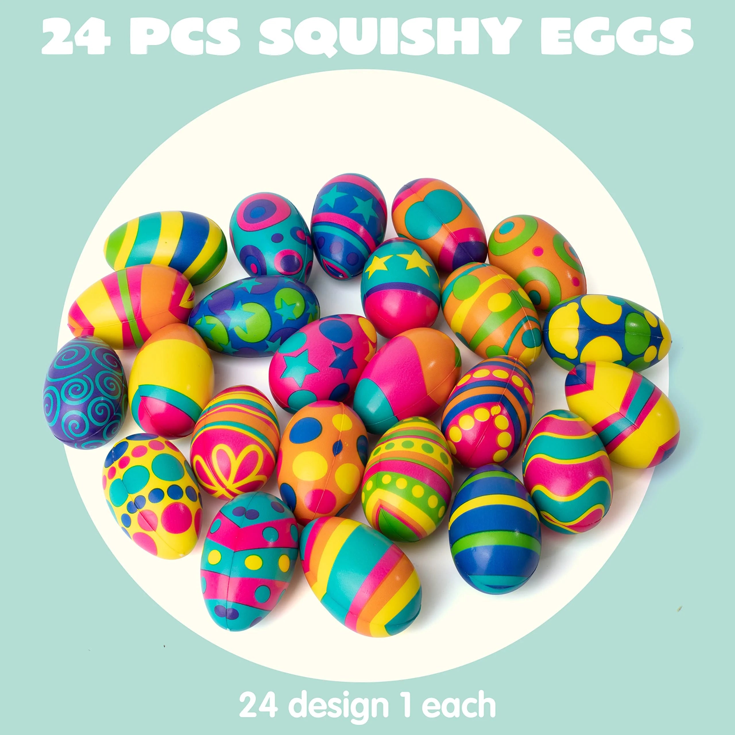 24 PCS Colorful Squishy Eggs Q730