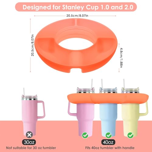 Orange 4 Compartment Reusable Snack Container for 40 oz Tumbler G793378