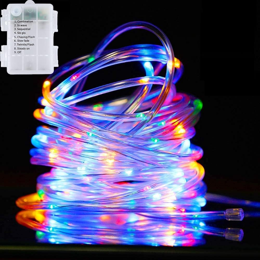 33Ft 100 LED Battery Operated Waterproof Rope Lights (Cool White) N161076
