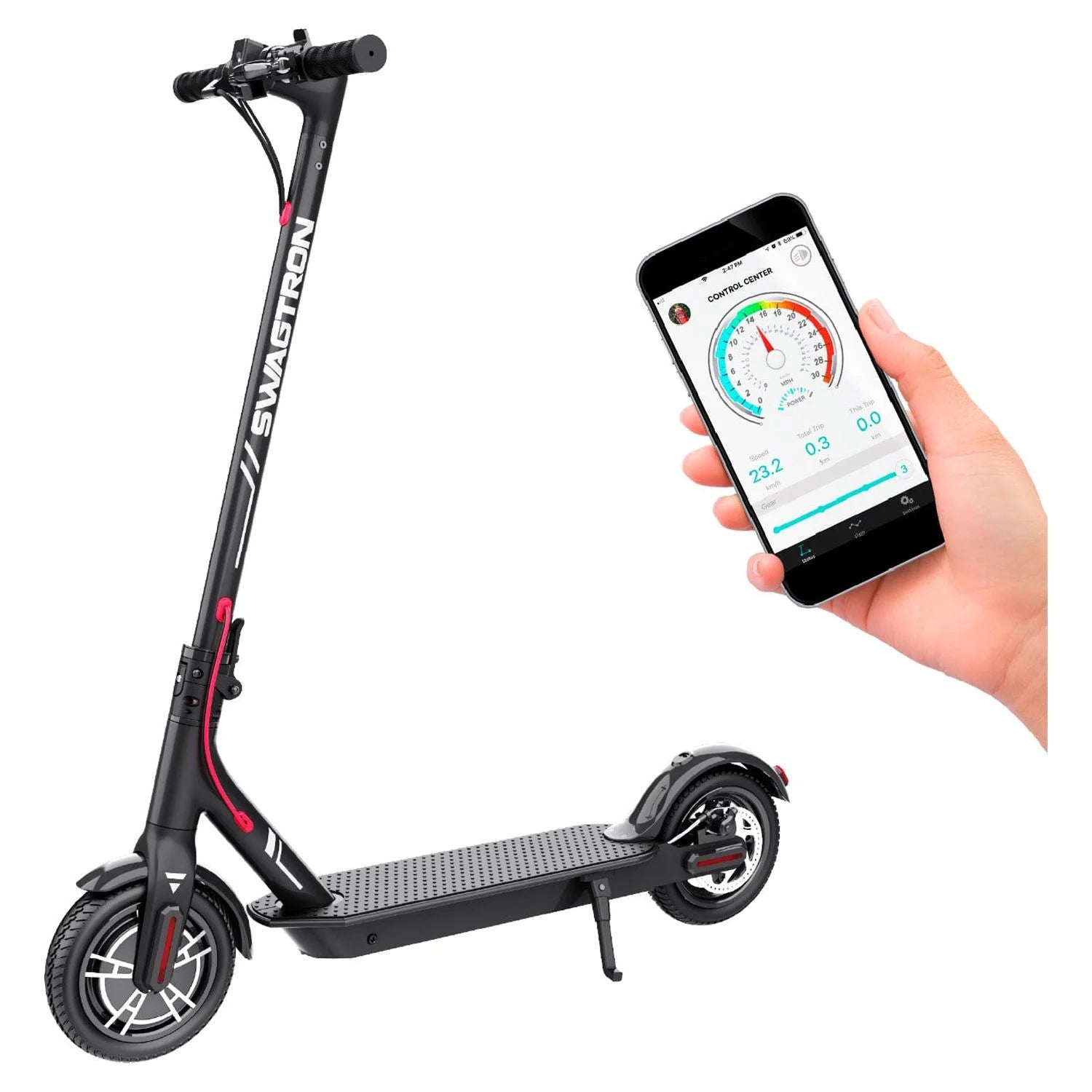 Electric Scooter, 320 lb Weight Limit, 8.5 Inch No-flat Tires, 300W Motor, Quick Folding, 18 Mph S5151