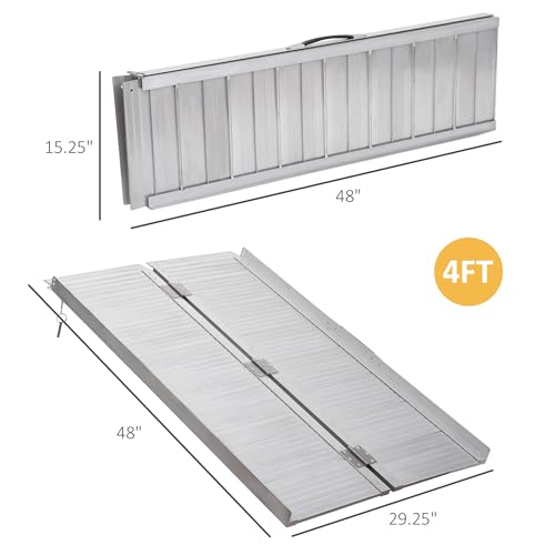 Foldable Aluminum Wheelchair Ramp 6FT with Non-Slip Surface C1657