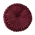 Burgundy Velvet Pleated Circle Floor Pillow M432785