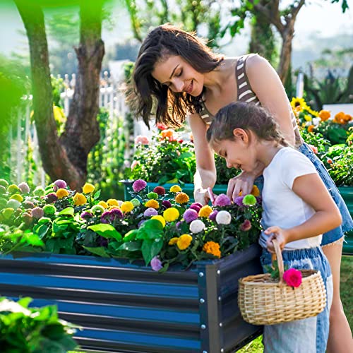 Galvanized Raised Garden Bed with Legs, 48×24×32in Metal Elevated Planter Box with Drainage Holes B486