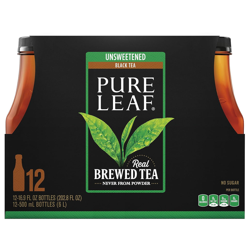 Unsweetened Black Iced Tea, 16.9 Ounce Bottles, 12 Count W668562