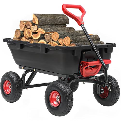 Heavy Duty Garden Dump Cart with 10" Pneumatic Tires P897122