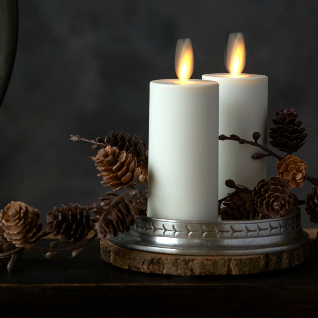 Realistic Artificial Moving Flame Votive Candle - Set of 2 - Ivory - 1.5" x 4" O897