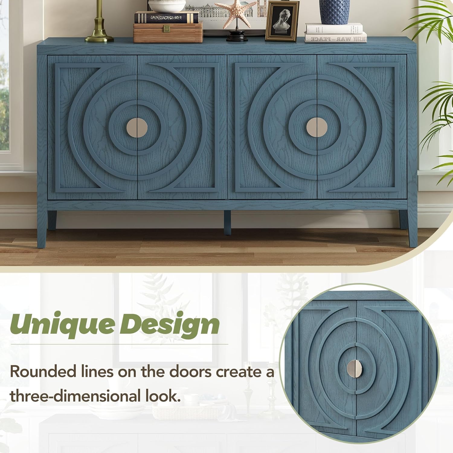 60" Storage Cabinet with Metal Handle Y681751