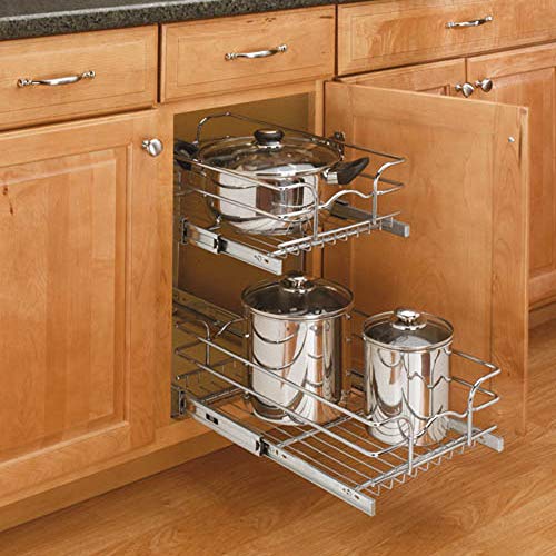 12 in. W x 18 in. D Chrome 2-Tier Wire Basket A991942