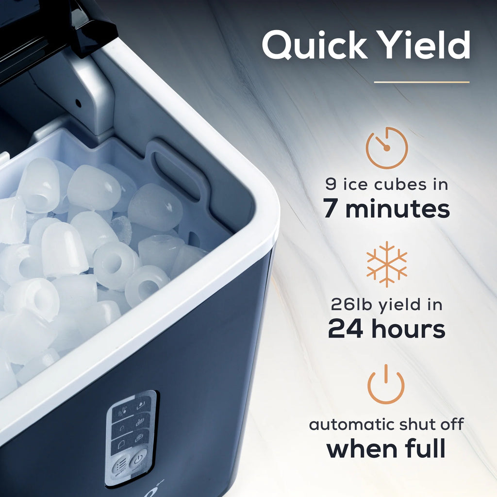 Black 26-Pound Automatic Self-Cleaning Ice Maker O87575