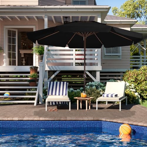 12FT 2-Tiers Black Patio Umbrella M929824